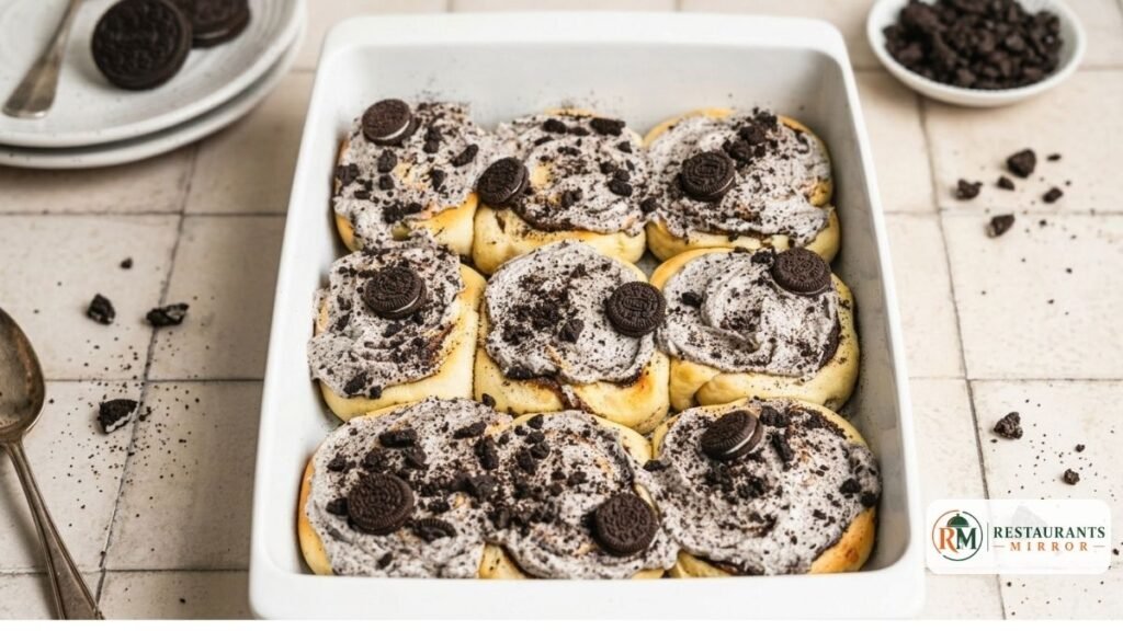 Oreo Cinnamon Bun Cookies Recipe served